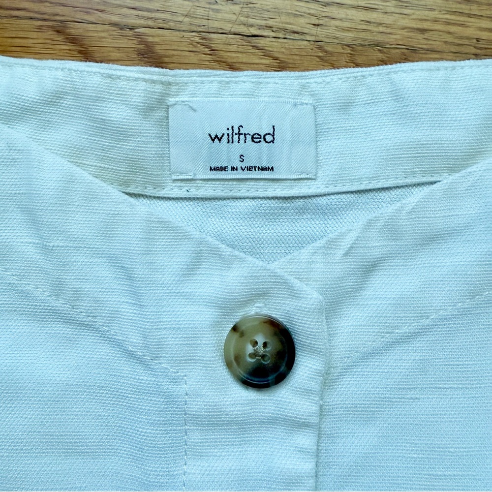 Wilfred Aritzia white linen blend Janine button blouse Small - Picture 10 of 11